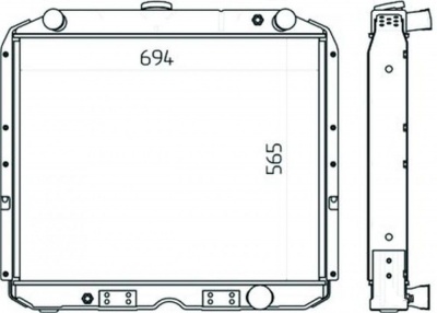 Радиатор водяной УРАЛ 4320-58; 4320-59 с двигателем ЯМЗ 236НЕ2 УРАЛ 4320-60 с дв. ЯМЗ 65654 ШААЗ